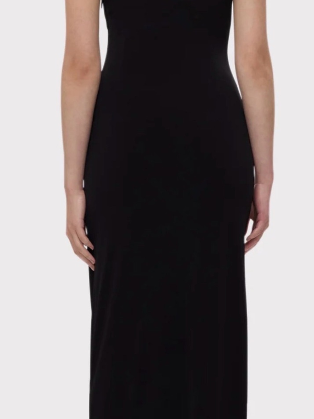 Herve Leger Black One-Shoulder Bandage Gown with Chain Detail - Picture 3 of 3